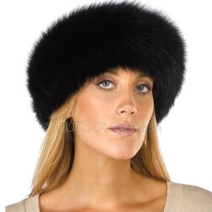 Fur winter headband real fox /Saks Fifth Avenue
